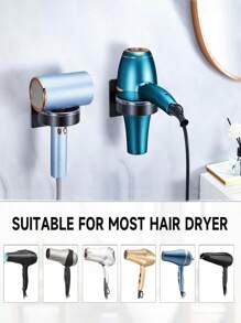 Hair Dryer Stand, Wall-Mounted Non-Drilling Bathroom Hair Dryer Storage Rack, Straightener Electric Clamp Iron Storage Rack, Hair Curler Storage Rack For Barber Shops In Bathrooms, Hair Dryer Ironing Board Stand, Bathroom Accessories, Room Decor