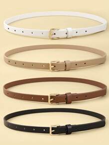 4pcs Women's Minimalist Versatile Fashion Belts, Suitable For Dresses Fall, Autumn, Halloween