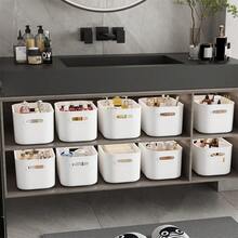 1/4/8/12 pièces Bacs de rangement empilables en plastique avec poignées - Design classique blanc, organisateurs polyvalents pour la maison, le bureau, la garde-robe - Contenants économes en espace Accessoires de salle de bain Rangement de salle de bain