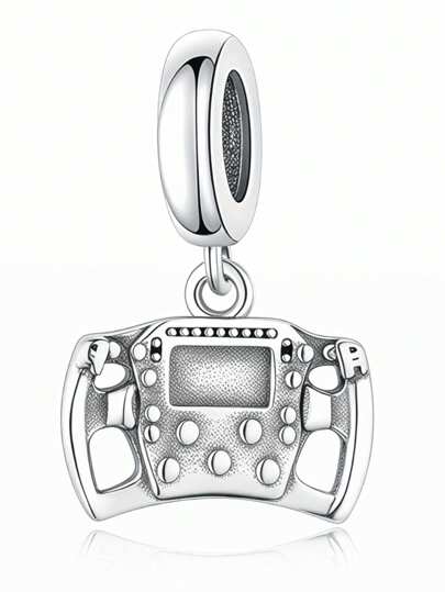 Un mignon pendentif en argent sterling 925, volant de course, perle, bijoux en argent, unisexe, convient pour offrir à des amis qui aiment la course automobile