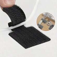 20 Pieces Durable Nylon Self-Adhesive Cable Ties - White And Black, Reusable And Versatile For Home And Office Wire Management, Flexible Cable Organizer For Computers, Desktops, Cable Organizers