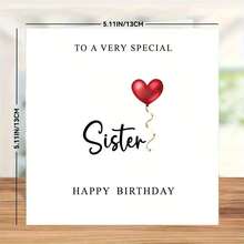 Sister-Exclusive Birthday Card With Envelope - Suitable For Any Relative, A Must-Have For Daily Office Use. - 賀卡+信封 - 查看 6