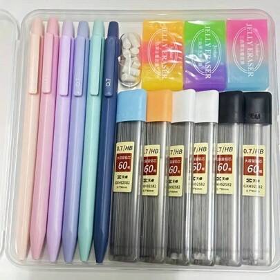 12-Pieces Pastel Mechanical Pencil Set: Lightweight, Retractable 0.5/0.7mm Tips For Art & Writing, Comfort Grip | Back To School 2025 | School Supplies Classroom Essentials | Exam Supplies | Study Kit | Dorm Essentials | Math Class Tools | For Teens College University Students Supplies | High School Must Haves | Homework Pencils
