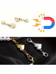 2 Piezas Broches Y Cierres Magnéticos Para Collar, Extensor De Collar Magnético, Ayuda De Cierre Para Collar Y Extensor De Pulsera Para Hacer Joyas - Multicolor - Ver 6