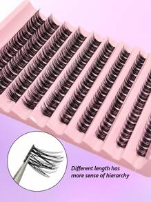 Asiteo 120 片 D 卷单根睫毛簇，蓬松浓密 DIY 睫毛延长，自然簇状睫毛，适合日常和特殊场合睫毛簇、睫毛簇、单根睫毛、睫毛、假睫毛