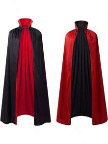 1Pc Halloween Vampire Cloak Toy Red Black Double Sided Death Cloak Makeup Costume Props(The Color And Style Of The Binding Rope Are Random) - Multicolor - View 11