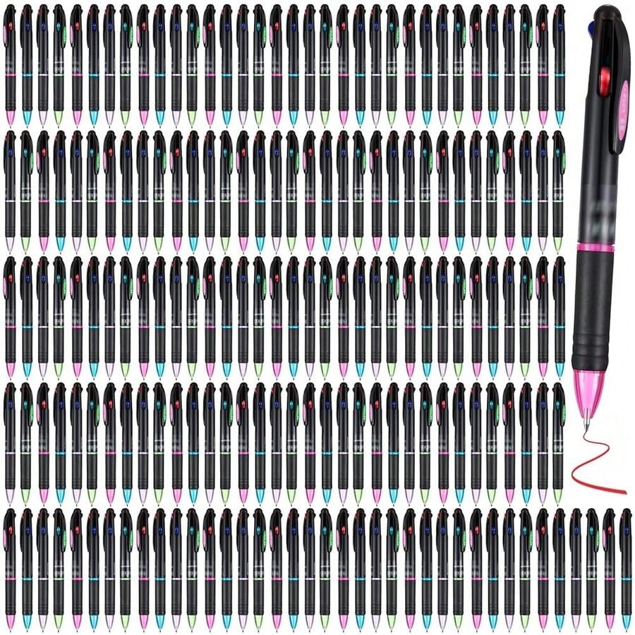 24 Pack 0.7mm 4 Color Multicolor Ballpoint Pens, 4-In-1 Multi Colored Gel Ink Retractable Ball Point Pens Gifts For School Student Office Teacher Nurse Staff Holiday Party Favors-976470 - 192 - Xem 1