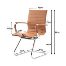WAHSON OFFICE CHAIRS 2PCS PU Leather Office Chair Metal Frame Conference Chair For Meeting Room/Reception Area - Brown - View 3