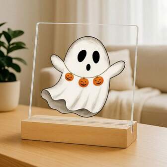 Placa decorativa y letreros con fantasmas blancos - Decoración de oficina linda, decoración de escritorio y decoración de habitación bohemia para suministros de fiesta de Halloween. También es un gran regalo único para mujeres. Ideal para la decoración del hogar, la decoración de la sala de estar y la decoración de la pared del dormitorio. Perfecto para fiestas de Halloween, así como para decorar oficinas, hogares y varias habitaciones durante todo el año.