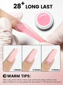 YOKEFELLOW 50g Builder Nail Gel For Nail Extension & Strengthening, Jelly Pink Builder Gel Soak Off UV LED Long Lasting Thickening Gel, Ideal For Salon Use & Holiday Gifts For Women Girls NEW YMH03 Nails - Pink - View 4