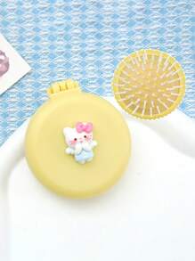 Sanrio 1/2 件 's   迷你发刷带化妆镜便携式折叠梳子适合旅行和日常使用（某些部件可能是随机的）