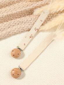 1 pieza Clip personalizado para chupete de bebé con estampado de lunares lindo, patrones personalizados para niños y niñas, clip universal para chupete de bebé - Multicolor - Ver 5