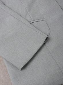HOMEYEE Plus Size Blazer Jacket With Vintage Patchwork, Elegant Casual Vacation Business Professional - 灰色 - 查看 6
