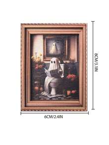 FEILIYA 1pc Creative 3D Halloween Vintage Photo Frame Magnetic Refrigerator Sticker Wooden Poster Fridge Magnet