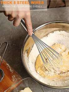 1pc Stainless Steel Manual Egg Beater/Mixer, Butter Whisk And Dough Blender, Easy Hand-Operated Egg Whisk, Semi-Automatic Press And Rotate, Suitable For Home Kitchen Use, Applicable For Eggs, Milk And Dough Mixing (Random Color)