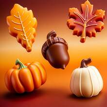 1 pieza Molde de silicona de Halloween Moldes de silicona de otoño Molde de silicona 3D de calabaza Molde de hoja de arce de otoño Molde con forma de bellota Molde con tema de otoño de Halloween para decoraciones de cupcakes, resina, jabón, velas y bandejas de cubitos de hielo