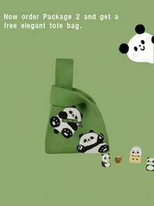 熊猫文具套装 学生学习用品礼物 生日毕业礼物 儿童文具套装礼盒、铅笔盒、铅笔袋、书包 学习用品、返校 - 綠色 - 查看 8