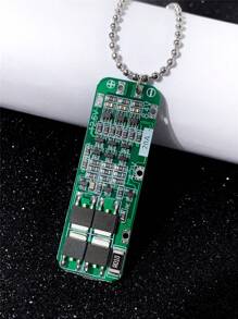 1pc Cyberpunk Style Circuit Board Pendant Necklace With Stainless Steel Chain, Suitable For Music Festivals, Parties, And Daily Wear - Multicolor - View 14