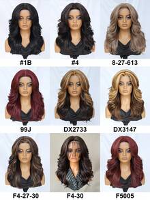 女士多层假发，带刘海，18 英寸红色合成蕾丝前部假发，适合日常使用，13x5x1.5 英寸 T 型假发，渐变棕色非洲式假发