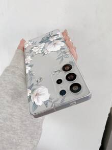 1pc High-Fashion Floral Pattern Transparent Soft TPU Phone Case, Anti-Scratch Anti-Fingerprint Protective Cover With Camera Lens Protection, Compatible With Samsung, Nothing, Compatible With Pixel, Compatible With INFINIX, Compatible With Redmi,International Version, Not The Domestic Version - Multicolor - View 7