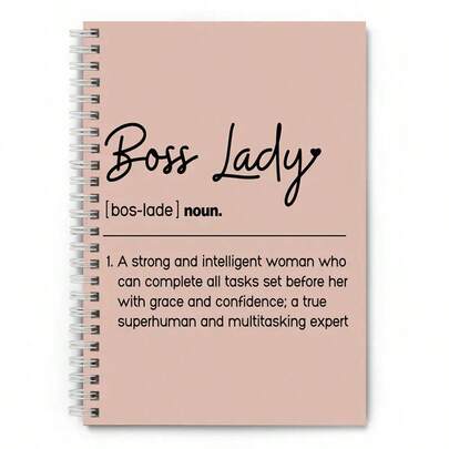 1 件装《回到学校》螺旋装订定义笔记本 - 特点是赋予坚强、聪明女性力量的描述，非常适合校园目标设定、学术动机和日常待办事项跟踪，耐用装订，是送给有抱负的学生的完美励志文具礼物