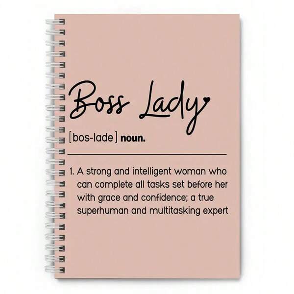 1 件装《回到学校》螺旋装订定义笔记本 - 特点是赋予坚强、聪明女性力量的描述，非常适合校园目标设定、学术动机和日常待办事项跟踪，耐用装订，是送给有抱负的学生的完美励志文具礼物