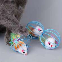 Juego de juguetes divertidos y coloridos con ratones enjaulados para aliviar el aburrimiento - Mantén a tu gato entretenido con bolas rodantes e interactivas y juguetes con ratones - Multicolor - Ver 7