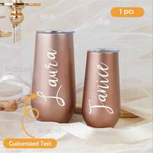Taça de champanhe personalizada de 180 ml (6 oz), ideal para madrinhas, despedida de solteira, presente de casamento, lembrancinha para madrinhas, taça com tampa, multifuncional, antimofo, decorativa, reutilizável, requintada, de alta qualidade, colorida, moderna, personalizada, única, presente perfeito para ela, namorado, pai, mãe, família, amigos, casa de chá, jardim, escritório, aniversários, Dia dos Namorados, Dia das Mães, Dia dos Pais, formatura, inauguração de casa, copos personalizados, decoração para casa, artigos para casa e decoração, lembrancinhas.