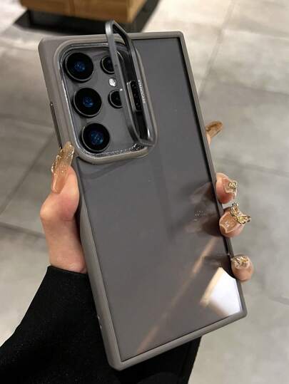 Business Lens Hidden Holder Clear Phone Case Compatible With Samsung Galaxy S25 S24 Ultra S22 Ultra S23 Acrylic Transparent Shockproof Cover ﻿ Waterproof Anti-Fall Scratch Resistant