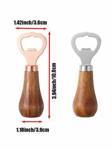Customized Beer Bottle Opener, Wooden Handle Creative Upright Stainless Steel Bottle Opener, Hotel/Restaurant/Bar Supplies, Multifunctional Promotional Gift, Suitable For Beer Festivals, Holidays And Events, Customized Soda Bottle Opener, Halloween Party Celebration Bottle Opener Tool - Ginger - View 2