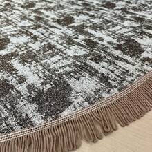 Round Geometric Living Room Rug 1.50x1.50 With Non-Slip - Màu nâu Sô-cô-la - Xem 3