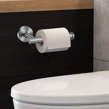 sunzone Juego de Accesorios de Baño,5 Piezas de Toallero, Toallero en Barra de 40CM, Toallero de Anillo, Albornoz Gancho de Toalla, Portarrollos de Papel Higiénico, 304 Acero Inoxidable, Plata - Plateado - Ver 2