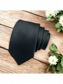 DOZE GOLDEN Men's Ties Slim Tie STRIPED TWILL FABRIC Casual, Perfect For Friends As A Gift Wedding Daily Use - Negro - Ver 4