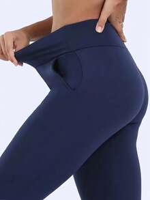 2-Pack Solid Plus Fleece Thermal Pants, Comfortable And Close-Fitting, Warm, Winter Casual Leggings. - 2 chiếc màu xanh + đỏ - Xem 5