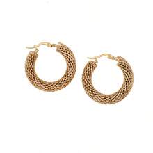 1pc Stainless Steel Elegant Hoop Earrings, Unplated, No Gemstone, Sexy & Casual Style, Women's Fashion Jewelry For Daily Wear & Parties, All-Season Accessory - 金的 - 查看 7