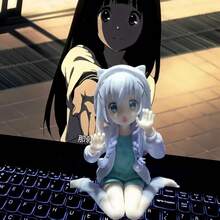 1pc Anime Chino Kafuu Figure, Patriotic Version Without Base, Bunny Girl Computer Case, Holiday Gift