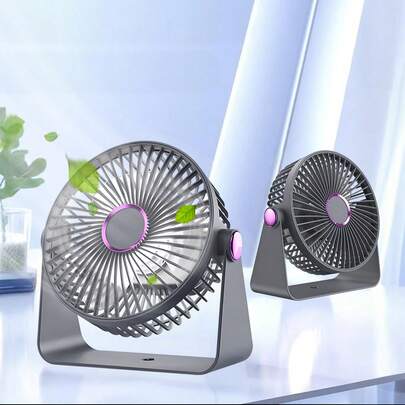 USB Desk Fan, 5 Speeds Strong Airflow, 6 Inch Portable 90° Rotate Quiet Cooling, Small Personal Table Fans For Bedroom Home Office Travel