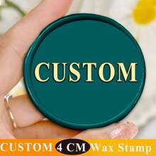 1 件 4 厘米定制蜡封印章，可拆卸黄铜头，带木柄，适用于婚礼派对邀请函、礼品包装、信封、感谢卡 - 彩色 - 查看 12