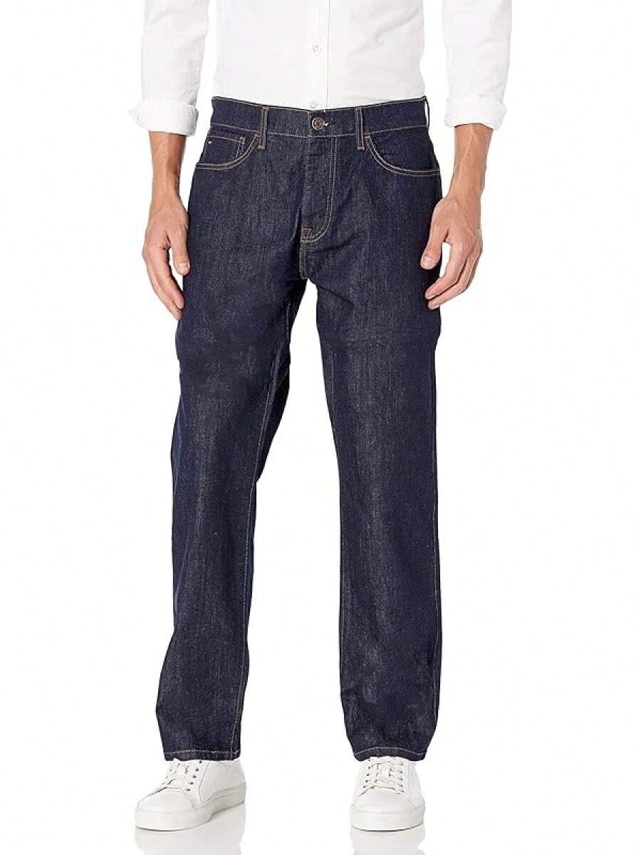 Men's Relaxed Fit Stretch Jeans - Rinse - View 1