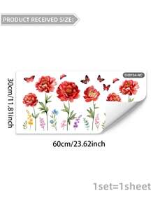 1pc Multi-Colored Butterfly & Floral Glass Cling Film, Double-Sided Decorative Window Sticker, Removable, Stickers, Wall Decal, Vinyl Decal For Home Decorations, Spring Decoration Items Refresh Your Home, Rama Decoration Stickers Gifts Birthday Graduation - Multicolor - View 17