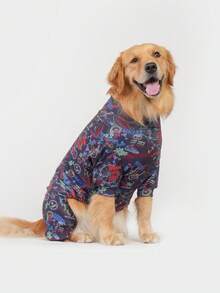 Dog Pajamas, Dog Recovery Clothes, Dog Apparel, Dog , Dog Supplies, Dog Outfits, Dog Clothing, Dog Accessories, Puppy Pajamas, Puppy Clothes, Puppy Accessories, Puppy Sets, Soft Stretchy Fabric Pajamas Suitable For Small, Medium And Large Dogs, Colorful Button Pattern Print, Size S-6XL