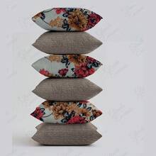 6 Zippered Pillows, 3 Plain And 3 Printed, 0.45x0.45xm - AL - 3FV-3BE - Xem 4