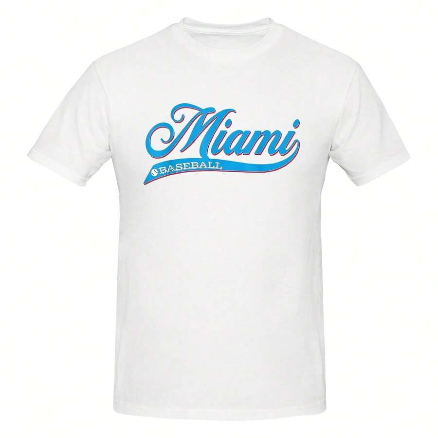 Vintage Retro Miami Baseball Clic T-Shirt64 - White 3 - View 1