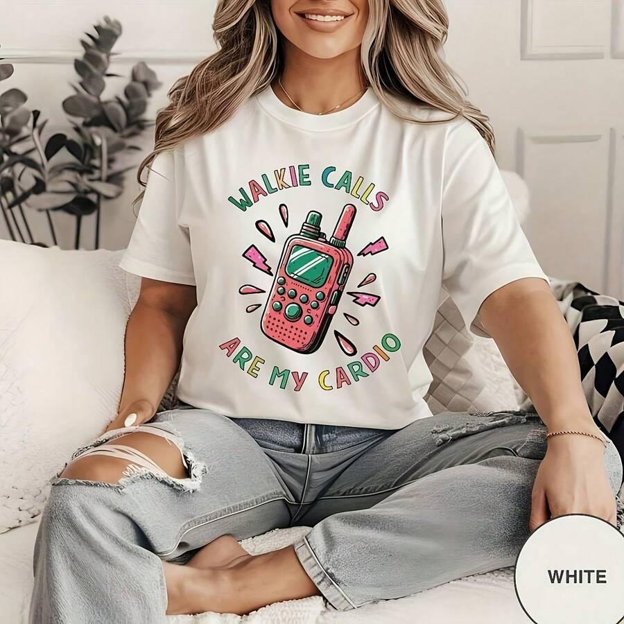 Walkie Lls Are My Io Shirt, Walkie Lls Io Shirt, Beor Therapist Shirt, School Gist Shirt, Beor PortPlus Size Butterfly Graphic T - 白色4 - 查看 1
