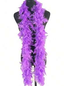 1 件长款人造羽毛围巾，适用于 DIY 项目生日派对服装装扮婚礼照片道具舞台表演家居和派对装饰狂欢用品万圣节服装