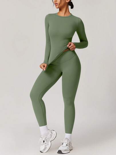 NcmRyu 1pc Women's Elastic Dance Fitness Yoga Outfit, Outdoor Sports Set