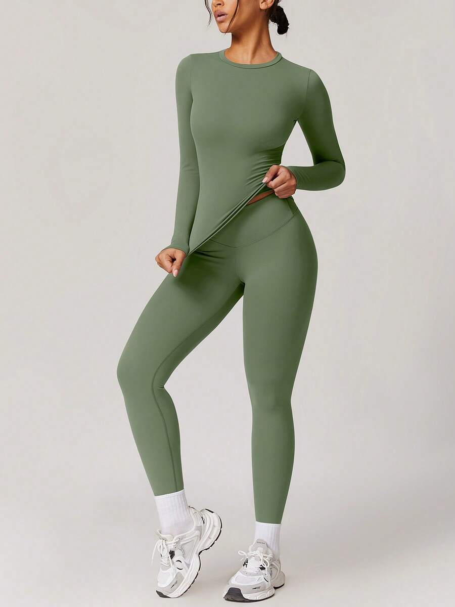 NcmRyu 1件装女士弹力舞蹈健身瑜伽服，户外运动套装（春季款）