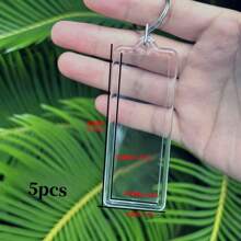 5个方形透明四叶草相框钥匙扣 DIY - Color - 查看 10
