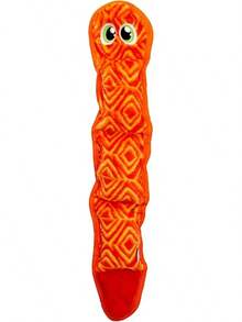 Durablez By Outward Hound: Large Green Gecko Tough Plush Dog Toy, Stuffing-Free Squeaky Interactive - 粉紅蛇 - 查看 4