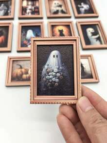 FEILIYA 1pc Creative 3D Halloween Vintage Photo Frame Magnetic Refrigerator Sticker Wooden Poster Fridge Magnet